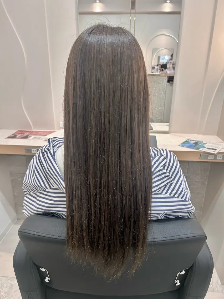ロング カラー アッシュ ベージュカラー オレンジ カット ヘアカラー roan宗像店 Megumiのヘアスタイル
