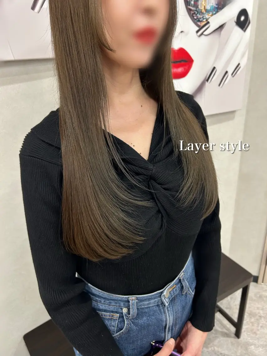 ロング ロングレイヤー レイヤーカット ロング カット ヘアカラー トリートメント 荻野 晴香のヘアスタイル