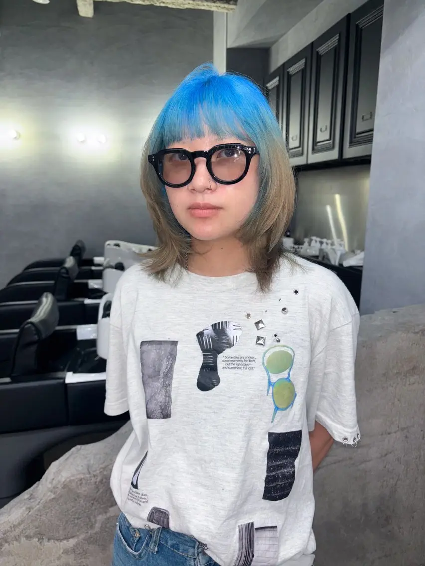 ミディアム カラー ヘアカラー デザインカラー /rioのヘアスタイル