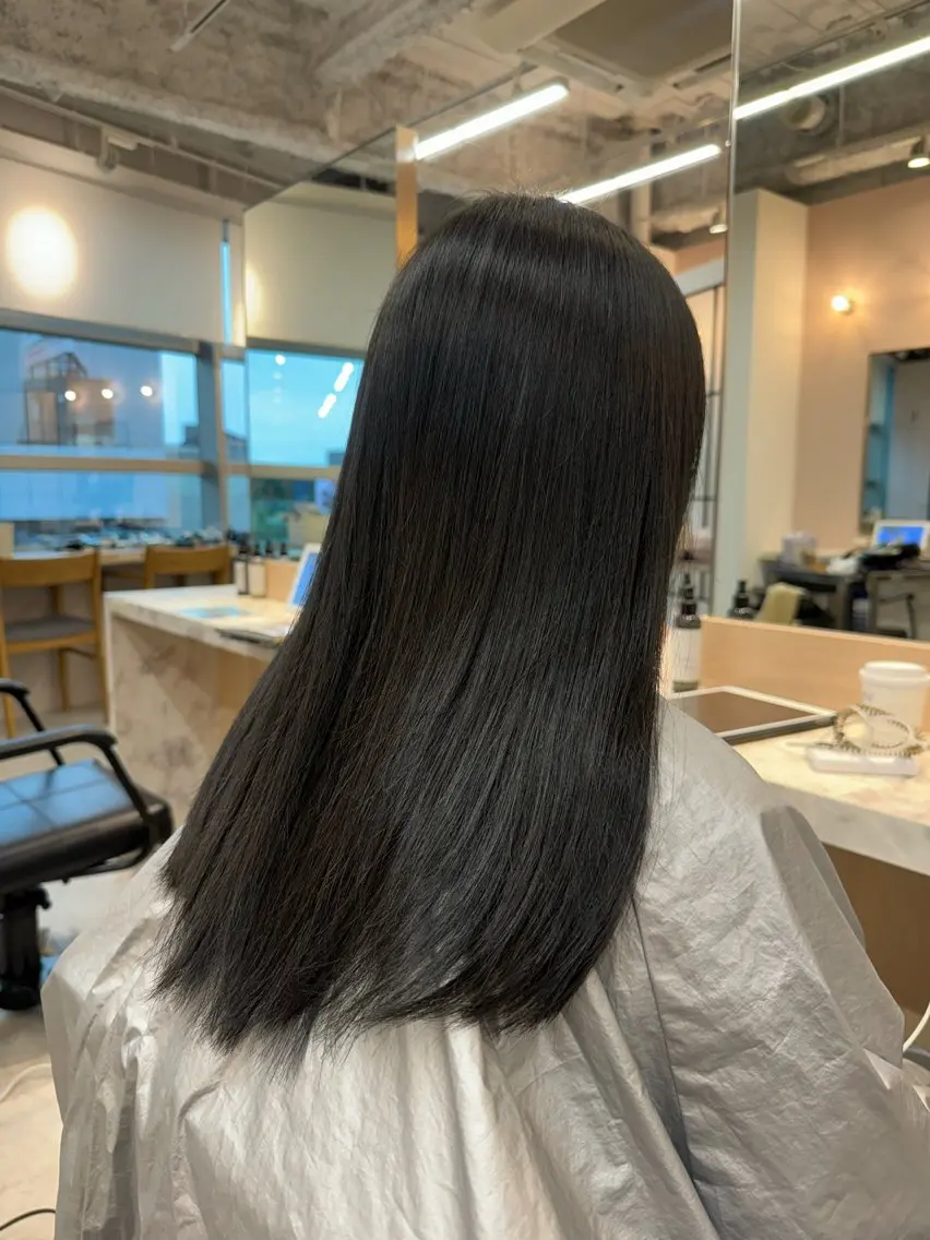 ロング 田中俊 縮毛矯正 髪質改善のヘアスタイル