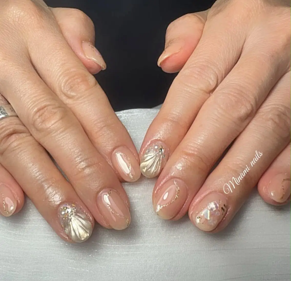 ネイル アートネイル ガーリー キラキラネイル 韓国ネイル マグネットネイル ハンドネイル Minami Nailsのネイルデザイン