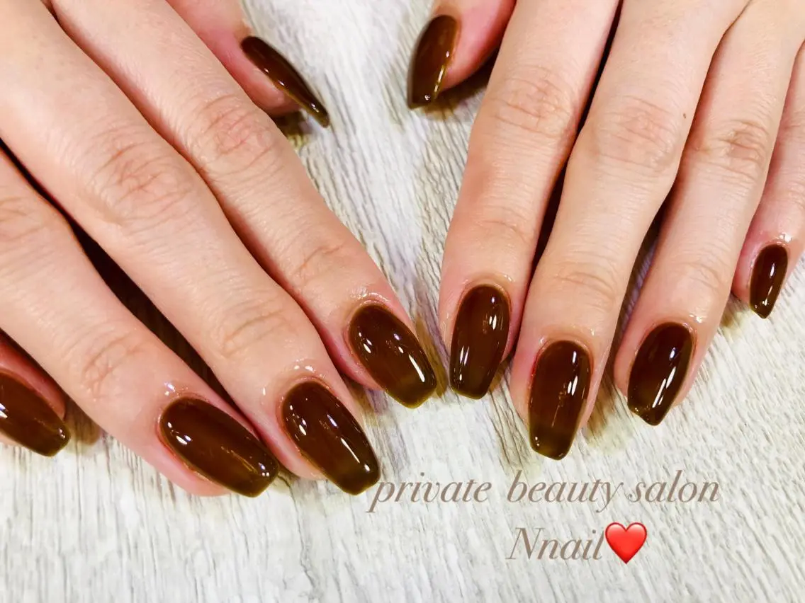 ネイル ワンカラーネイル ハンドネイル 🌿Nnail🌿 プライベートサロンのネイルデザイン