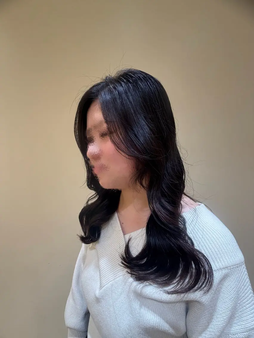 ロング パーマ ヨシンモリ 阪上 沙織のヘアスタイル