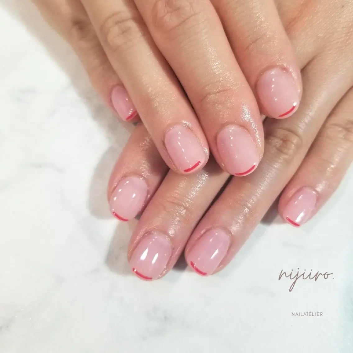 ネイル フレンチネイル ハンドネイル nijiiro🌈 サトウのネイルデザイン