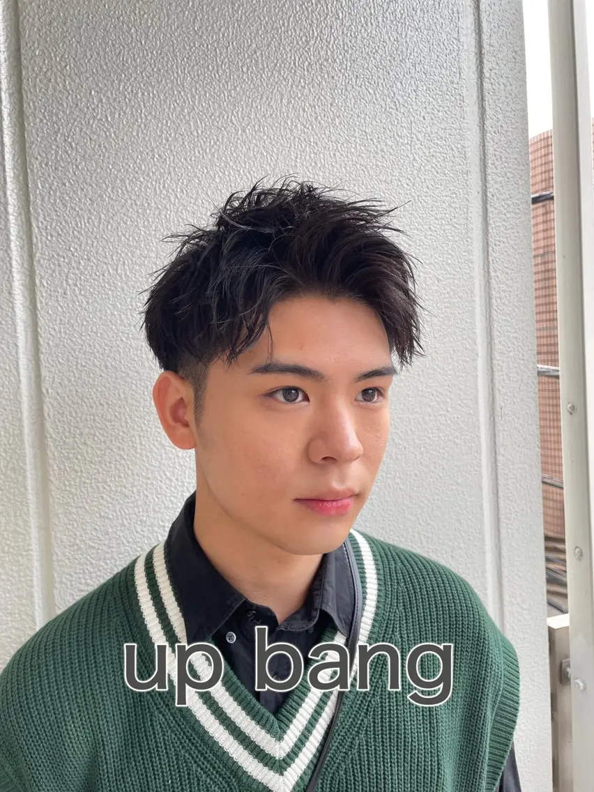 ショート パーマ ヘアアレンジ メンズ アップバング メンズパーマ ヘアカラー トリートメント ヘッドスパ ヘアセット 艶カラー✨縮毛矯正✨ 翁長孝輔のヘアスタイル