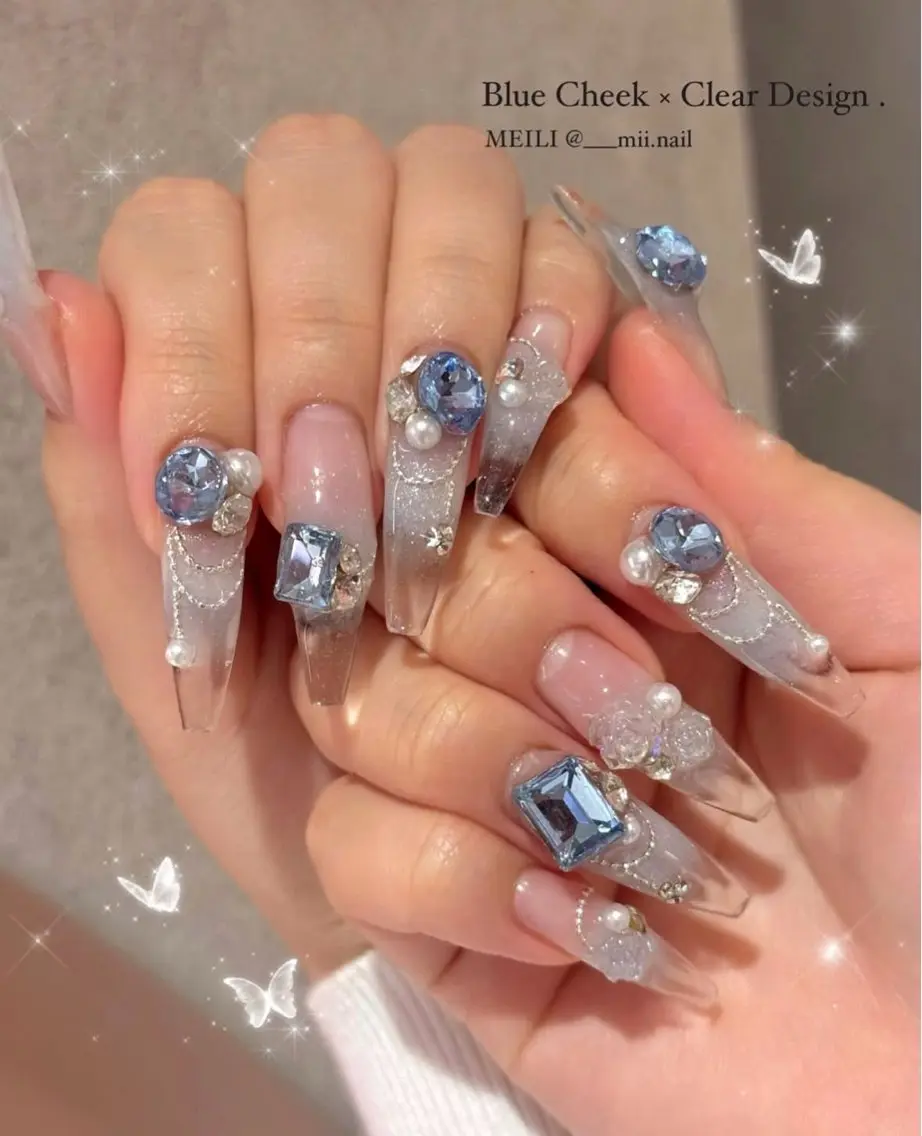 ネイル 長さ出し キラキラネイル 韓国ネイル ロングネイル ワンホンネイル ハンドネイル Josie nail salonのネイルデザイン
