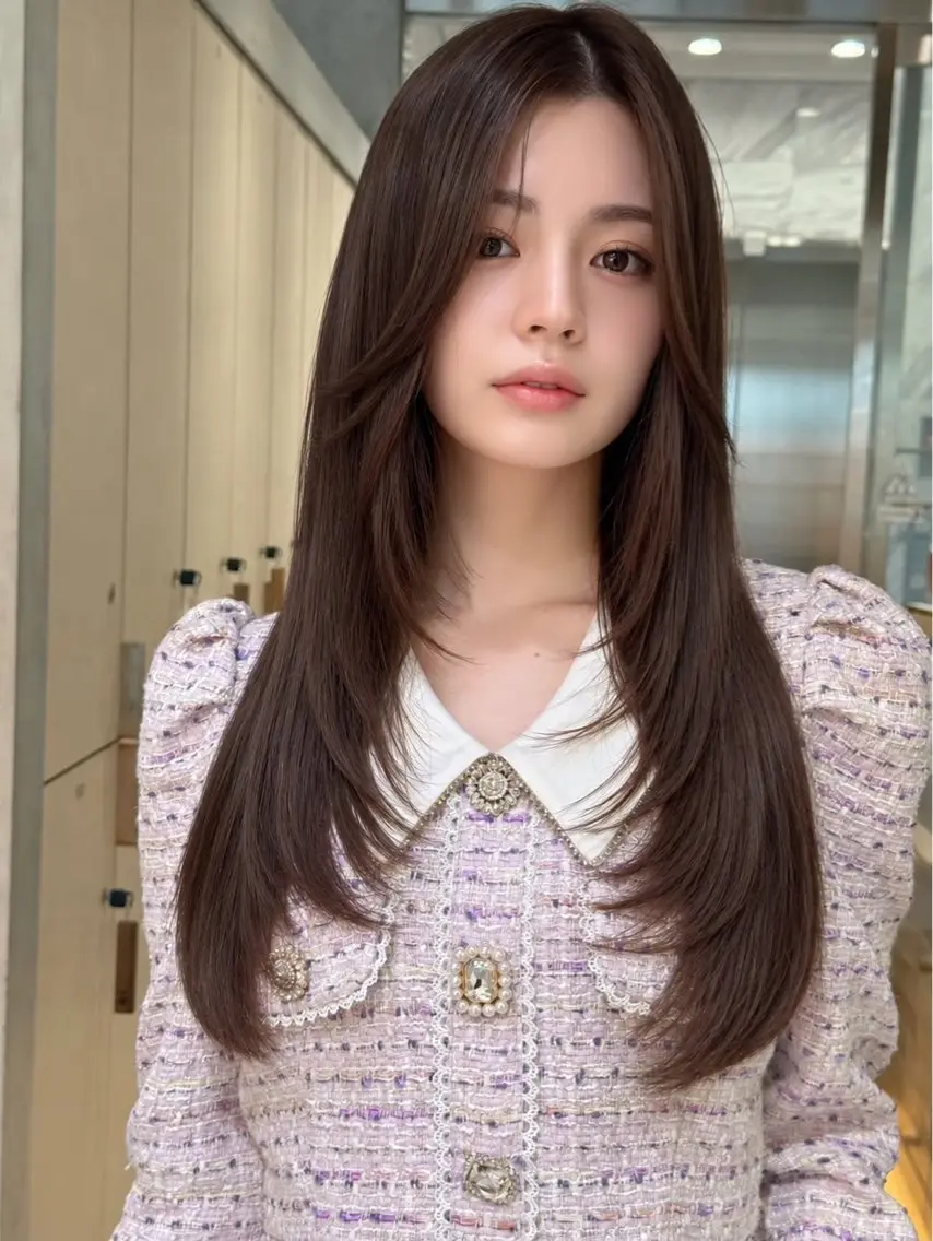 セミロング カット ヘアカラー トリートメント 🦋韓国風レイヤー/ 艶髪矯正🦋凛太郎のヘアスタイル