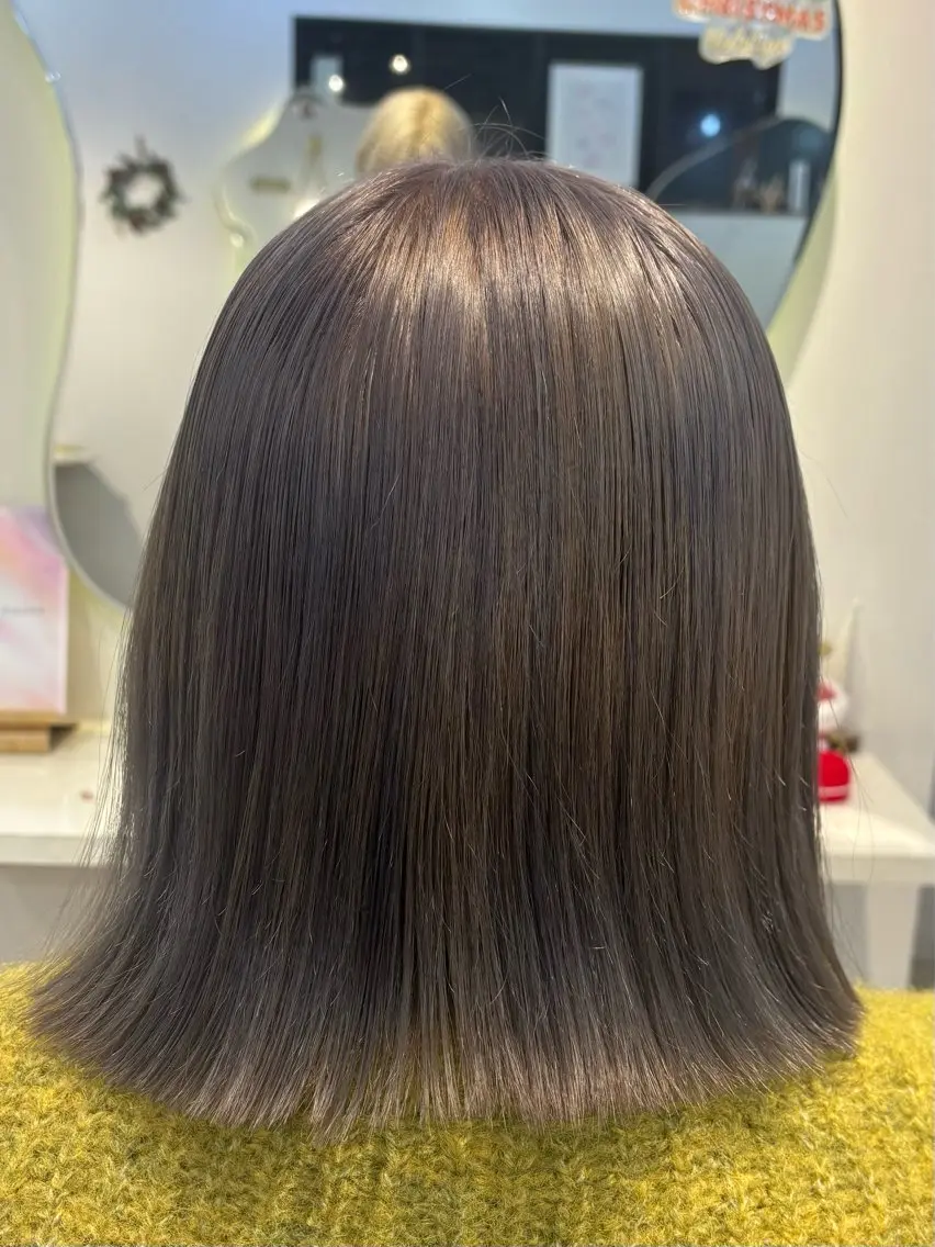 ミディアム カラー ブリーチ ダブルカラー 縮毛矯正 酸性ストレート ヘアカラー トリートメント 🖤みらい🖤 カットモデル様募集中のヘアスタイル