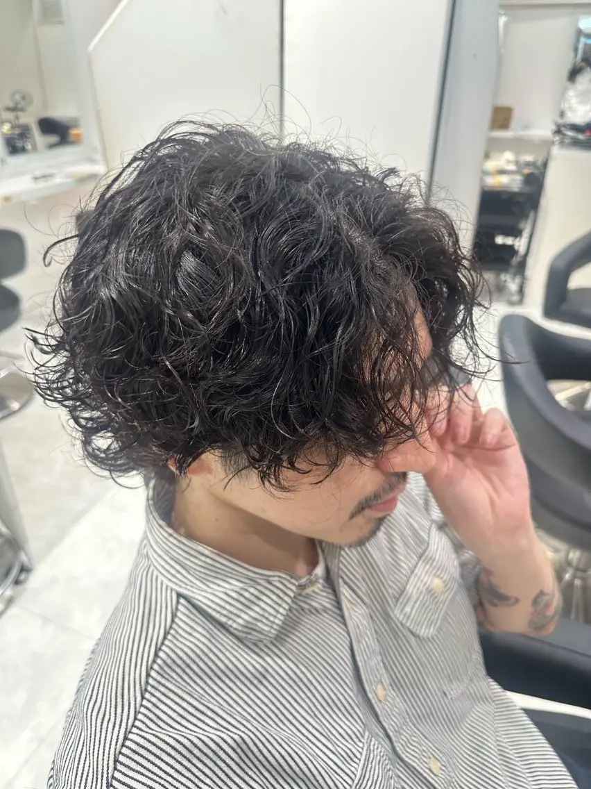 ショート パーマ メンズ カット パーマ 🐺韓国風メンズ特化 あさひ🐺のヘアスタイル