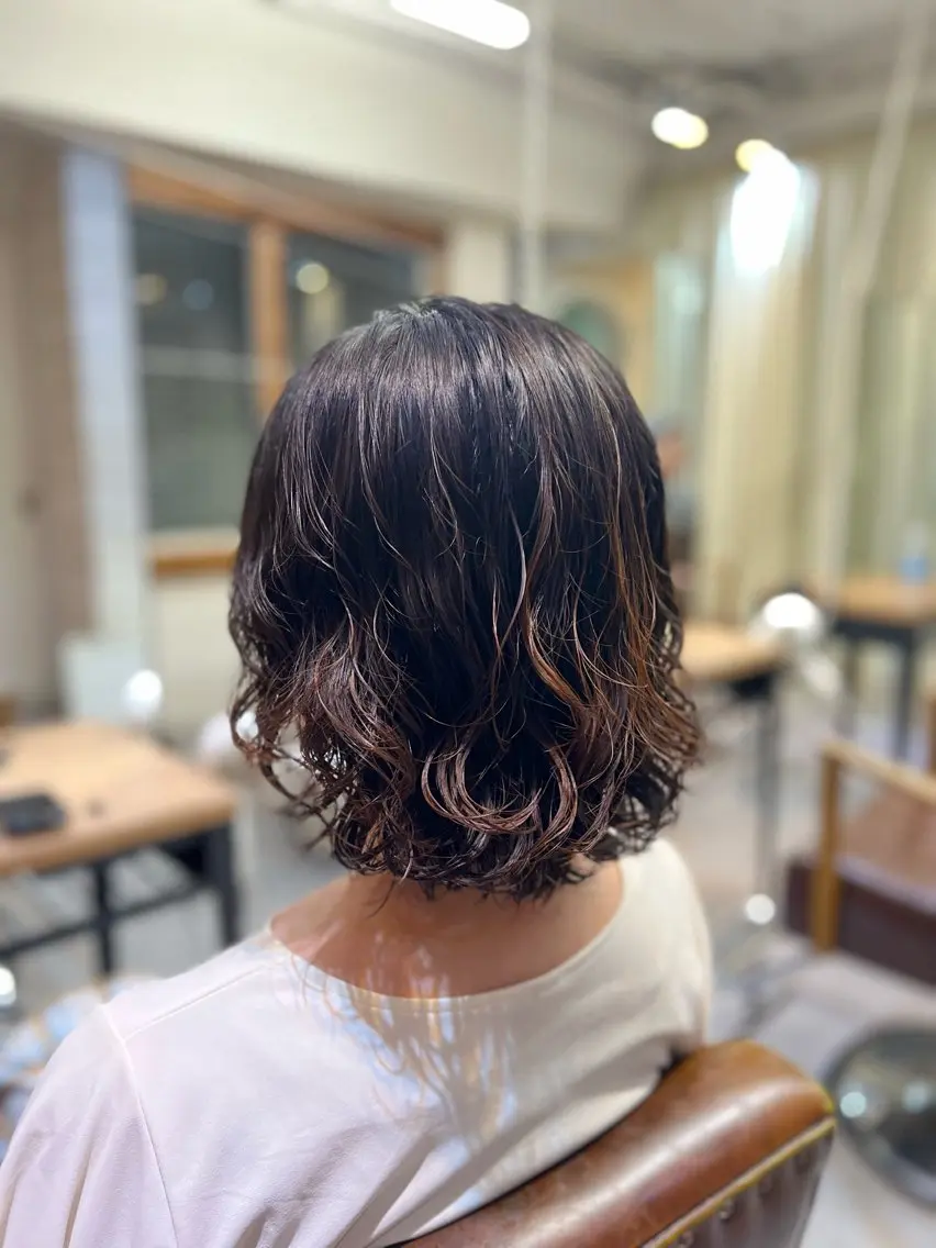 ショート ボブ デジタルパーマ 🫧モデルさま募集中のヘアスタイル