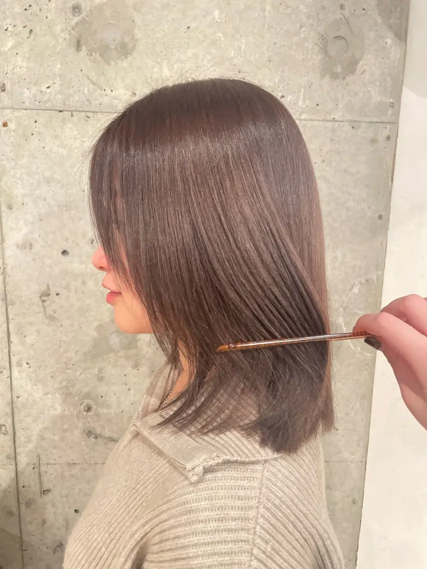 ミディアム カラー うる艶カラー/美髪 トリートメント/めいのヘアスタイル
