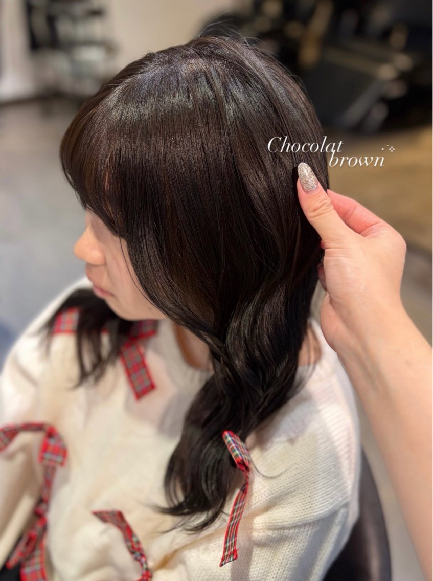 セミロング ヘアカラー トリートメント ヘッドスパ 彩菜/透明感艶カラー /赤み消しカラーのヘアスタイル