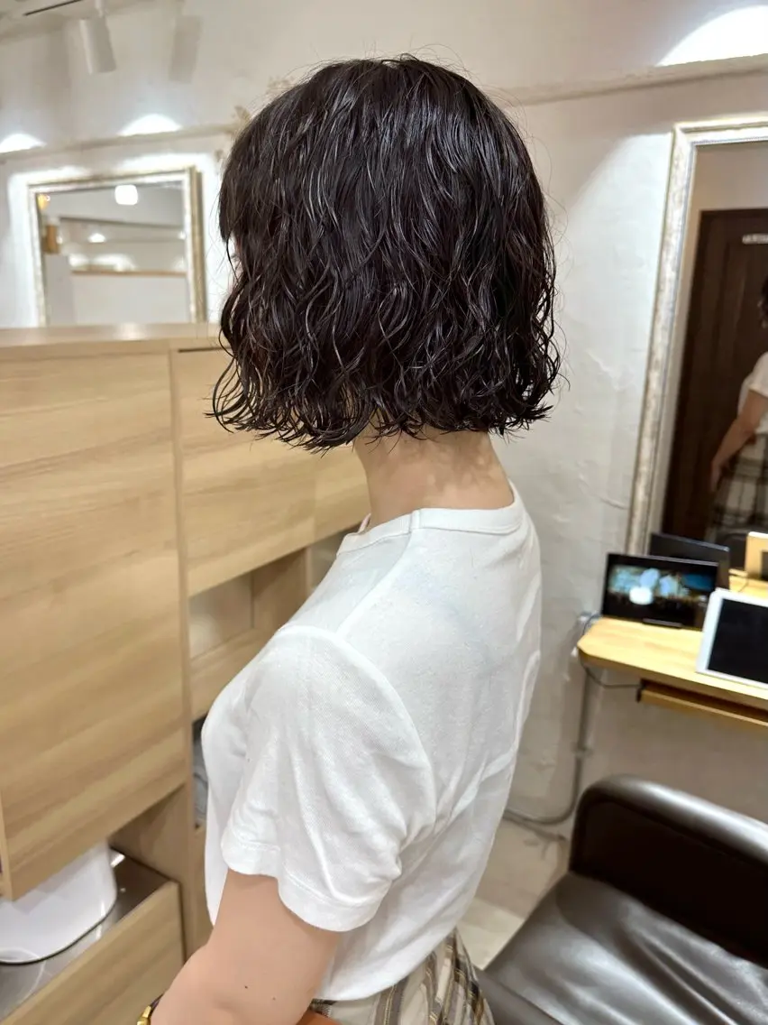 ショート パーマ カット パーマ 髪質改善 縮毛矯正/ レイヤー/銀座/本木のヘアスタイル