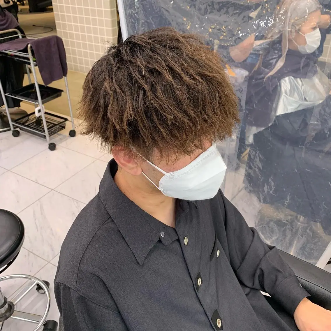 ショート カラー パーマ メンズ メンズパーマ特化 TAIGAのヘアスタイル