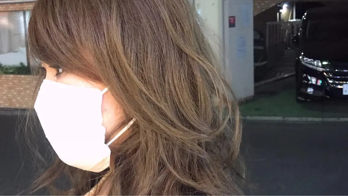 セミロング カラー ベージュカラー ダブルカラー ピンクカラー 当日予約🆗✂︎ ウエモト　タクのヘアスタイル