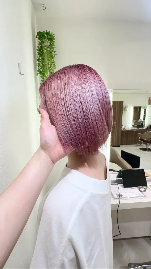 カラー ブリーチ ピンクカラー 大宮ブリーチ×髪質 改善カラー/Meguのヘアスタイル