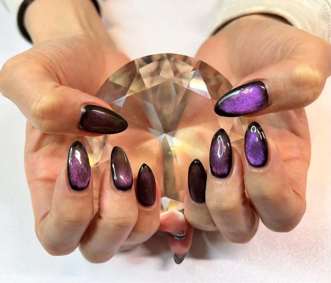 ネイル マグネットネイル ニュアンスネイル オフィスネイル ワンカラーネイル シンプルネイル プライベートサロン N's Nailのネイルデザイン