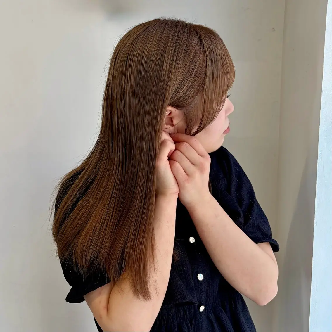 セミロング ヘアカラー カット強化中🤎 原亜希子のヘアスタイル