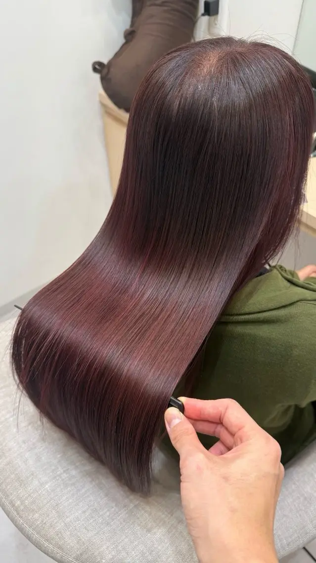 ロング カット ヘアカラー トリートメント Lsurii甲府店 名取のヘアスタイル
