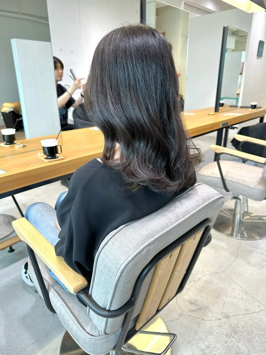 セミロング カット ヘアカラー トリートメント 上野湧太 髪質改善/艶カラーのヘアスタイル