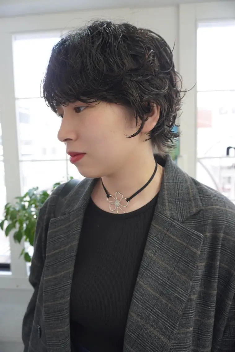 ショート カラー パーマ ショートヘア レイヤー/似合わせ TAKUYAのヘアスタイル