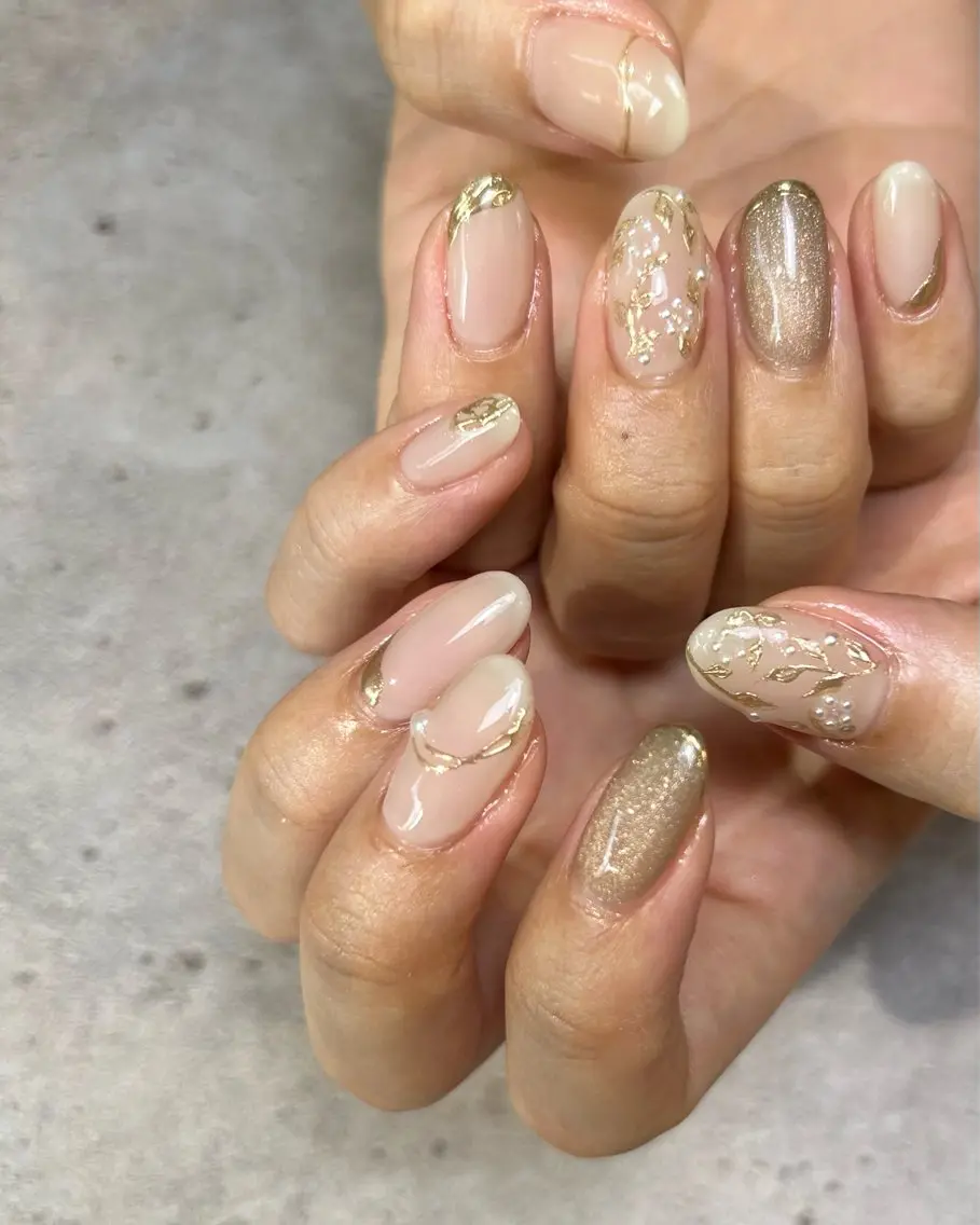 ネイル 持ち込み ニュアンスネイル ハンドネイル Reflection marikoのネイルデザイン