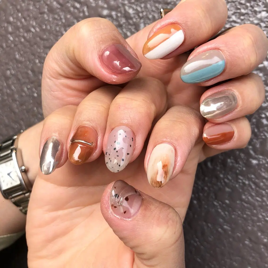 ロング カラー ヘアアレンジ キッズ ネイル マツエク・マツパ 福田 加奈のネイルデザイン