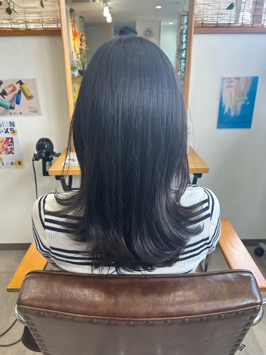 セミロング ボブ ブリーチなしベージュ /ヘアセット/ミユのヘアスタイル