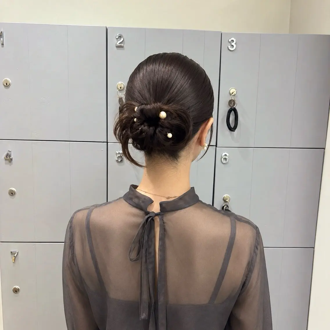 セミロング ヘアアレンジ ヘアセット 艶カラー/アレンジ/ yuzu🐈‍⬛🩶のヘアスタイル