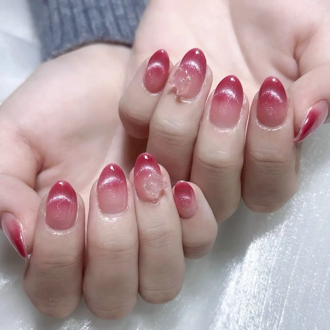 メンズ ネイル メンズ韓国風 アートネイル オーロラネイル ガーリー キラキラネイル ハンドネイル Nail salon 木にいるのネイルデザイン