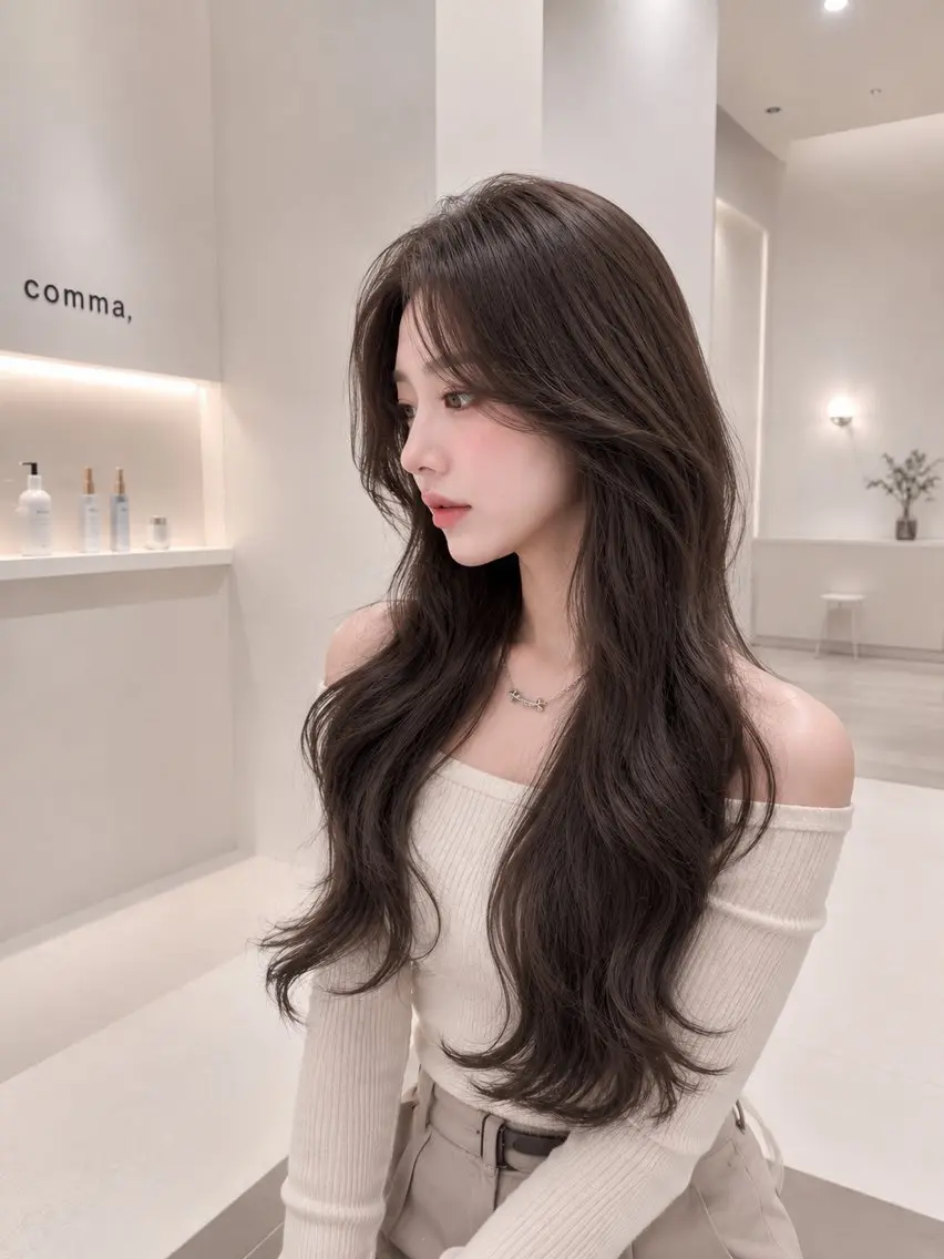 ロング カラー カット ヘアカラー トリートメント ,comma rinka💖✨のヘアスタイル