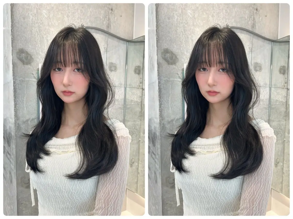 セミロング カラー 透明感カラー くびれヘア 顔まわりレイヤー くびれレイヤー レイヤーカット カット ヘアカラー トリートメント ✨レイヤー/韓国 /✨ヘア山下　遥のヘアスタイル