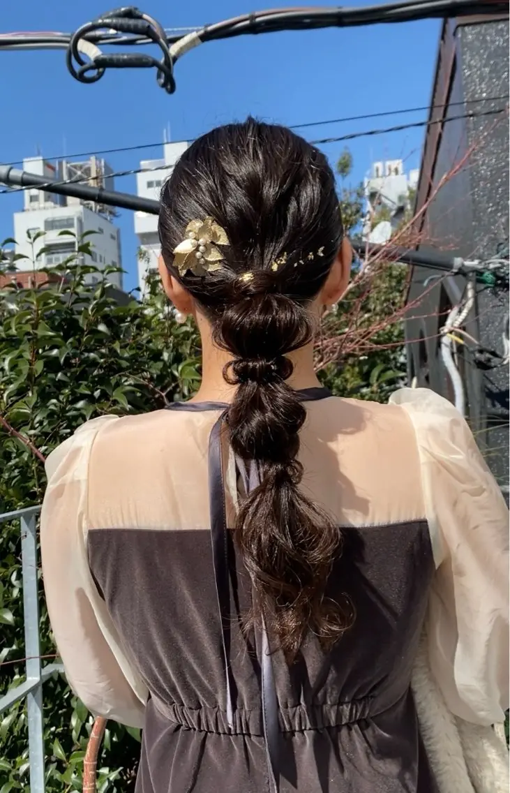 ロング カラー ヘアアレンジ ヘアセット mina 🌷のヘアスタイル