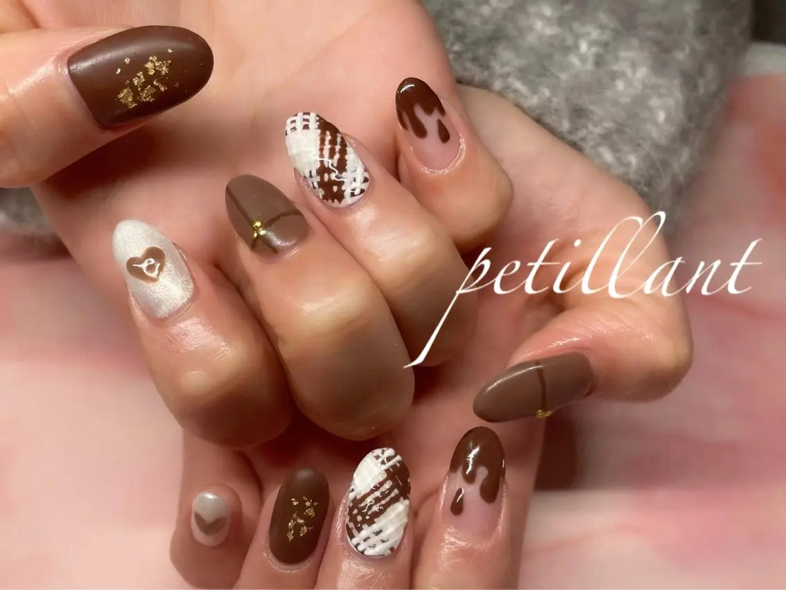 ネイル バレンタイン nail salon petillantのネイルデザイン