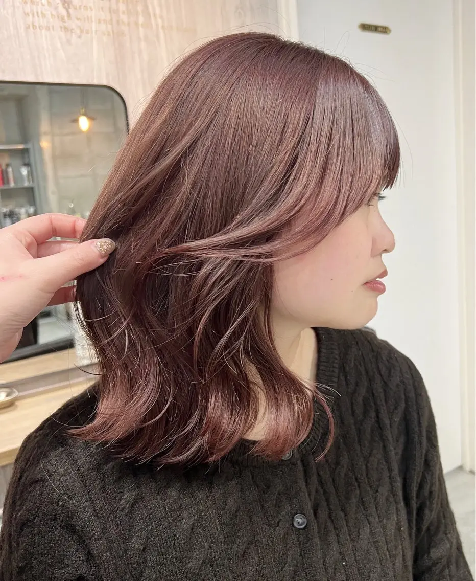 ミディアム カット ヘアカラー lafit kaede/韓国ヘアのヘアスタイル