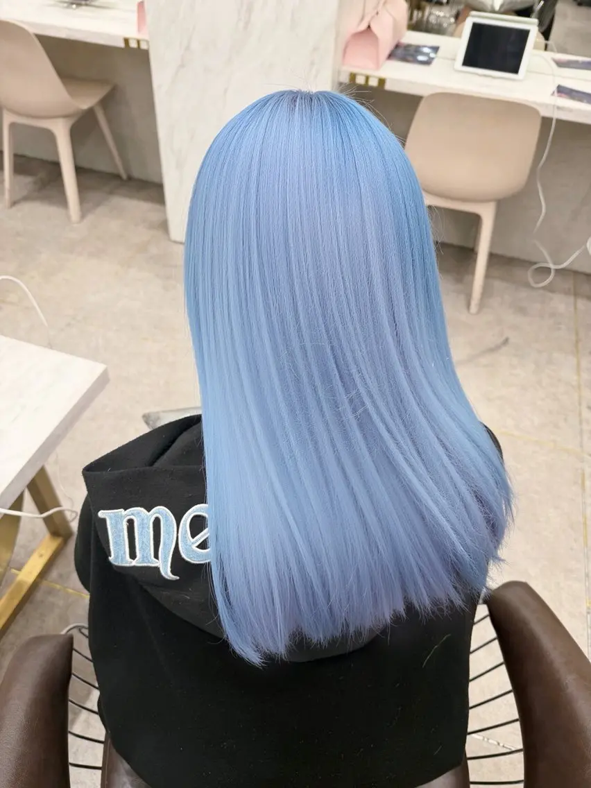 セミロング カット ヘアカラー MOE 福岡韓国ヘア✧︎のヘアスタイル