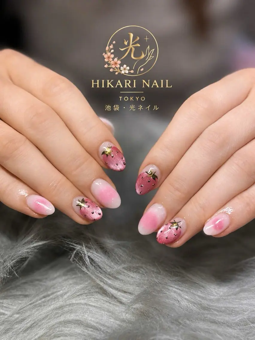 ネイル チークネイル 長さ出し フレンチネイル ガーリー ハロウィン ハンドネイル HikariNail Ikebukuroのネイルデザイン