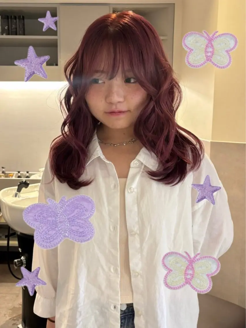 カラー ブリーチ ピンクカラー ヘアカラー rinka/暖色 ボブカットモデルのヘアスタイル