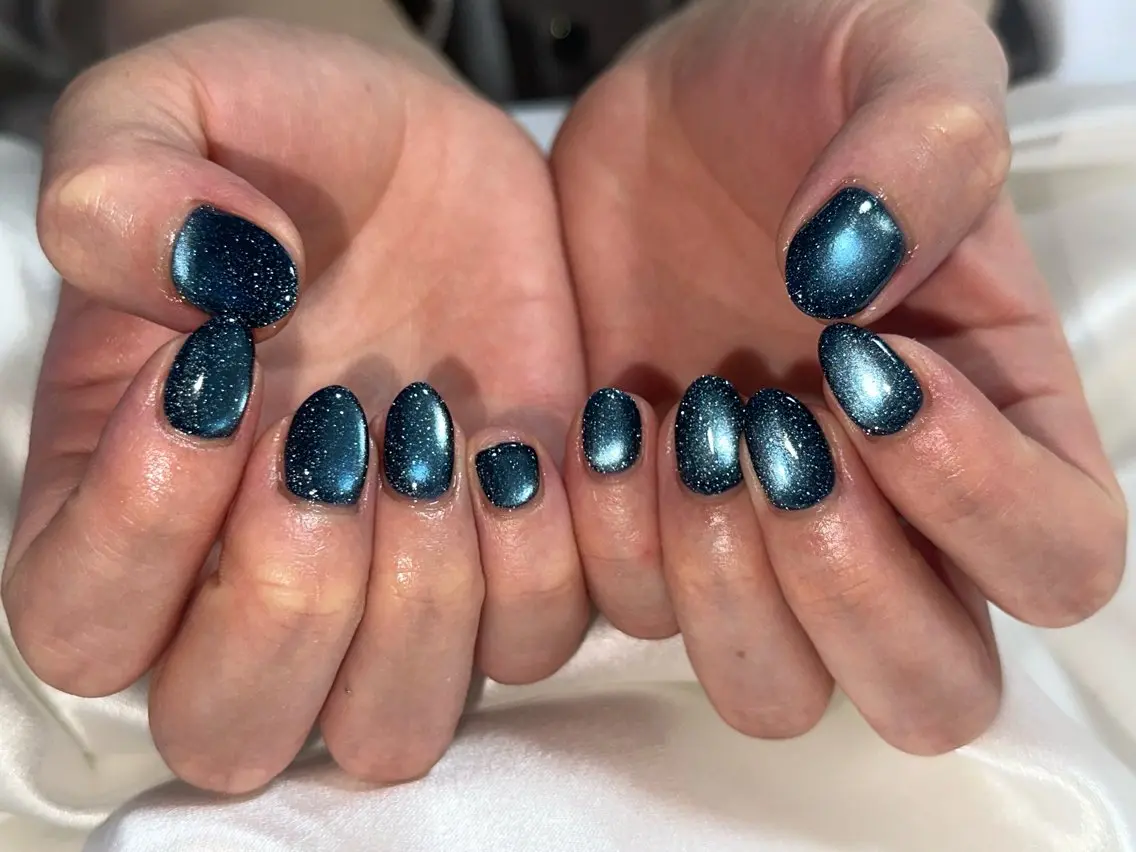 ネイル オーロラネイル 桜ネイル フラッシュネイル フラッシュマグ フラワーネイル ハンドネイル kiki nail たまプラーザのネイルデザイン