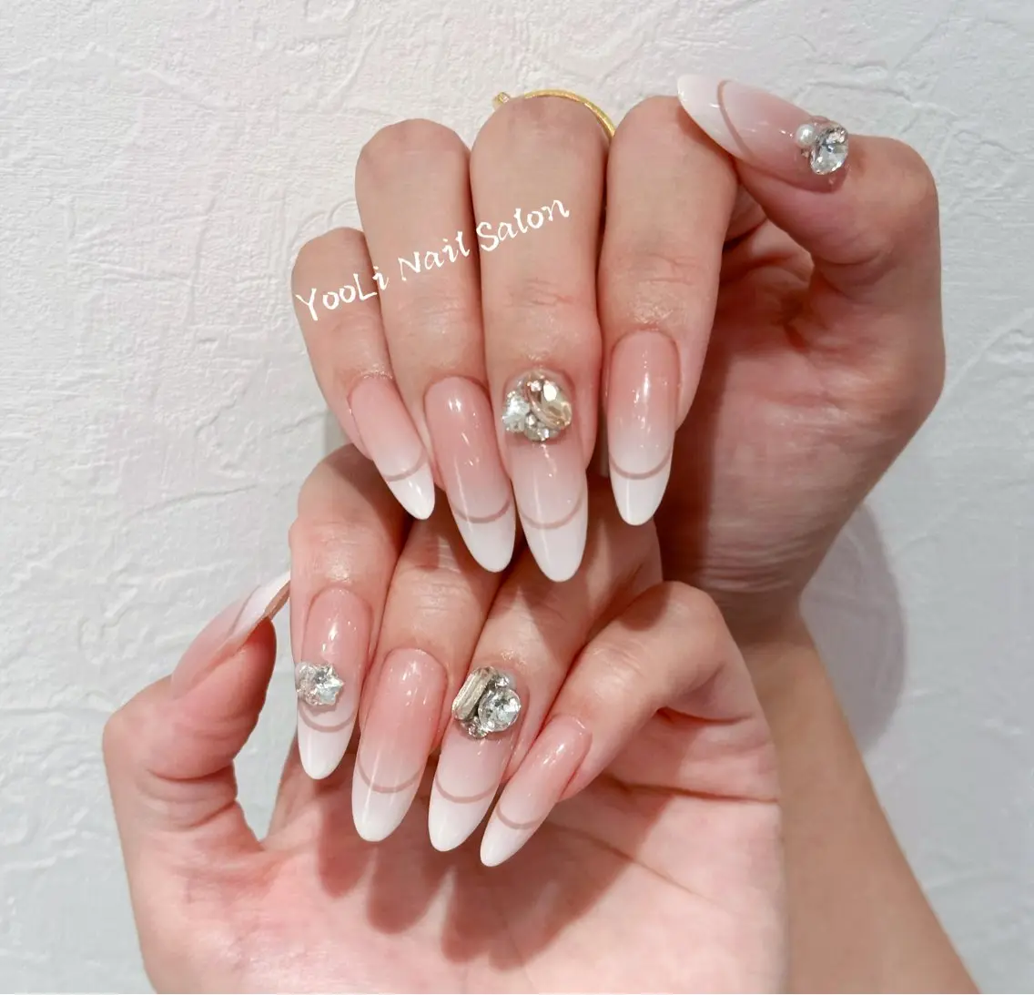 ネイル アートネイル オーロラネイル チークネイル フレンチネイル ガラスフレンチ 🎀🎀YooLi Nail Salonのネイルデザイン
