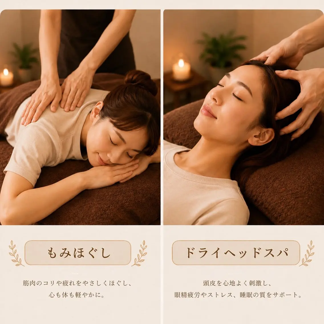 お疲れリセットコース 70分(もみほぐし×ヘッドスパ)の写真