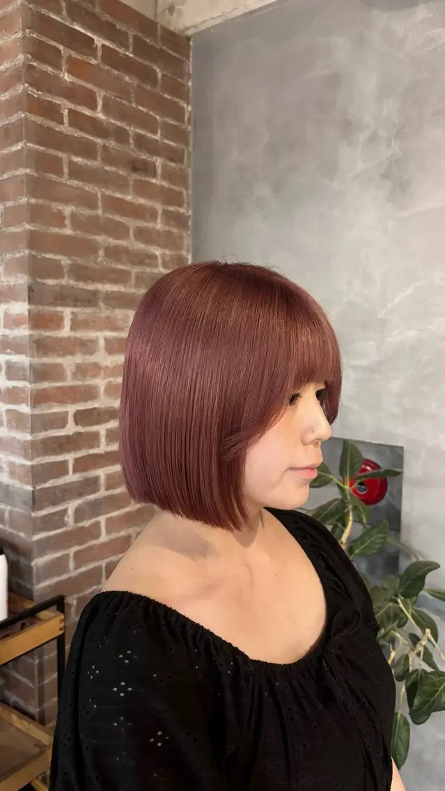ミディアム カット ヘアカラー 🤍ブリーチ/韓国 レイヤー/愛珠🎀のヘアスタイル