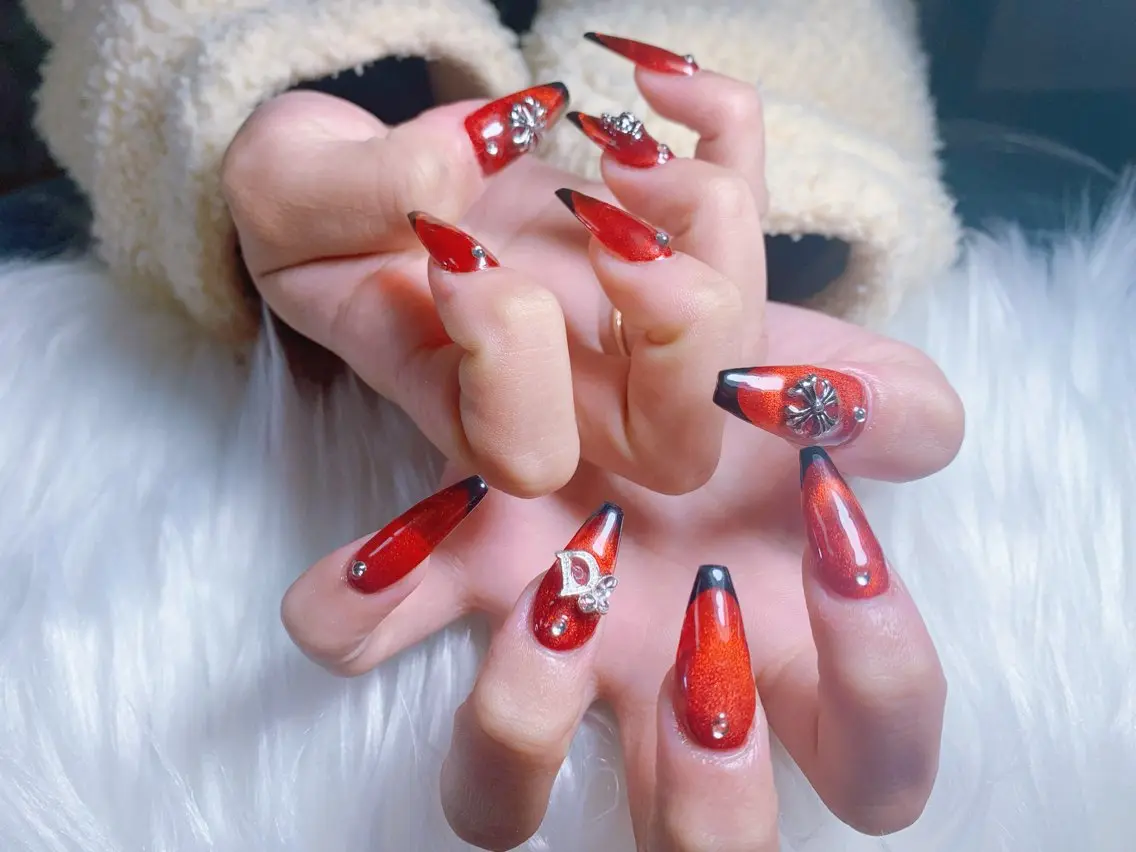 カラーマグネット＋フレンチネイル💅の写真