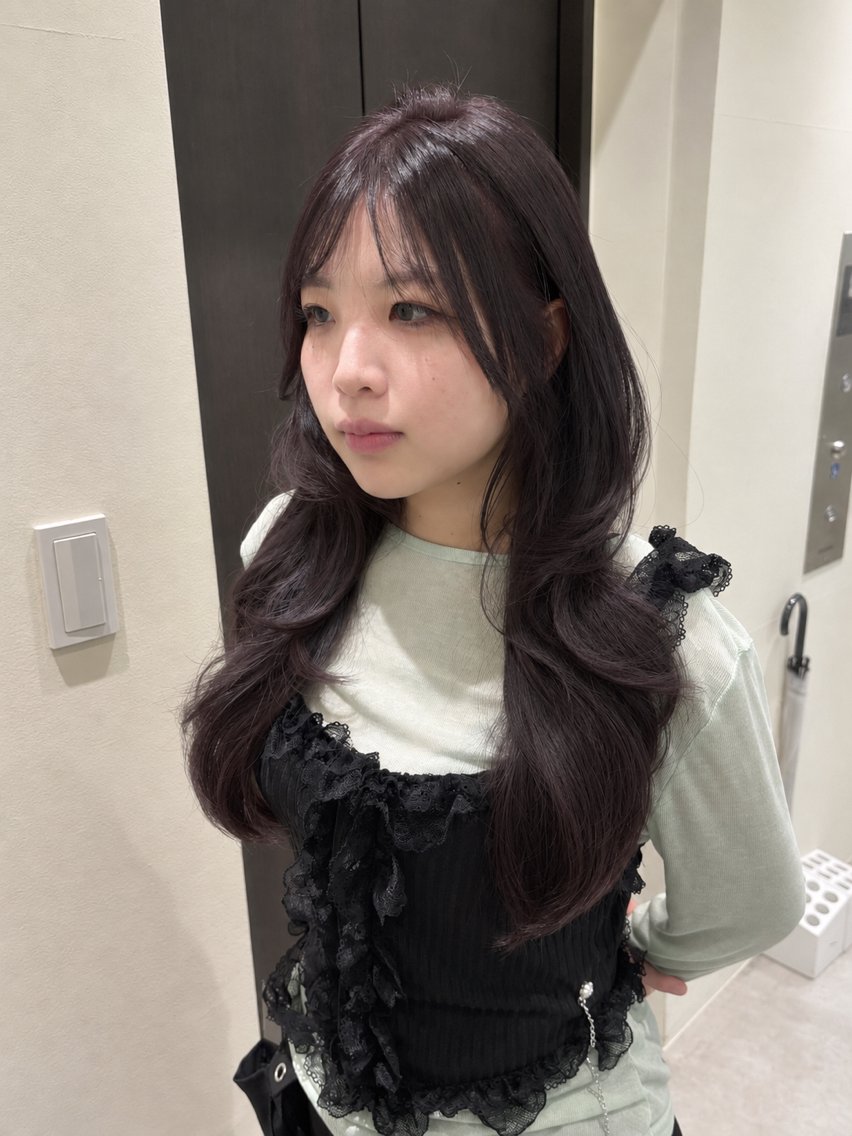 カラー ブラウンカラー ラベンダーカラー ヘアカラー トリートメント 透明感カラー/髪質改 善/オリーブ/ayaのヘアスタイル