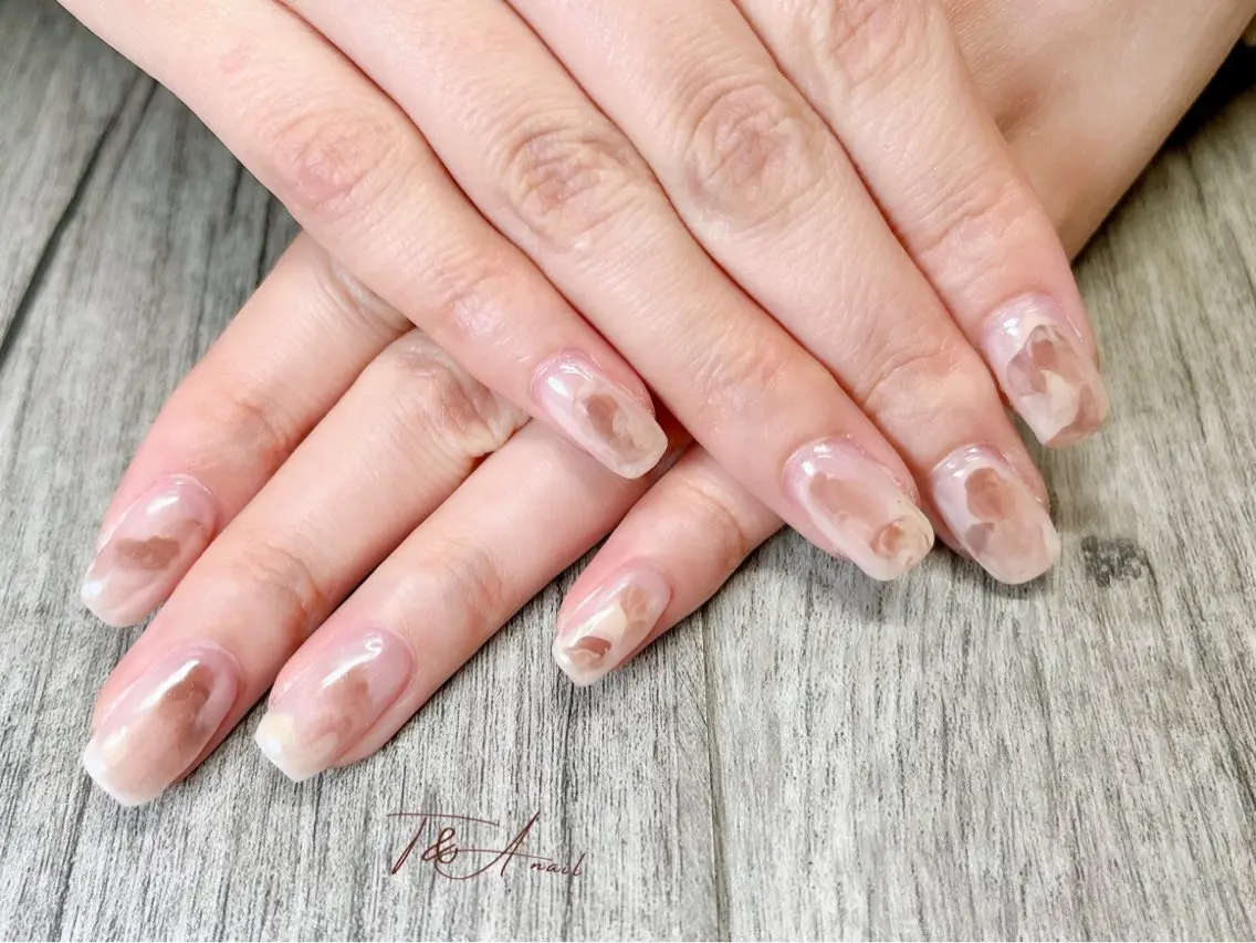 ネイル ジェルネイル ニュアンスネイル オフィスネイル スカルプネイル シンプルネイル T&A nailのネイルデザイン