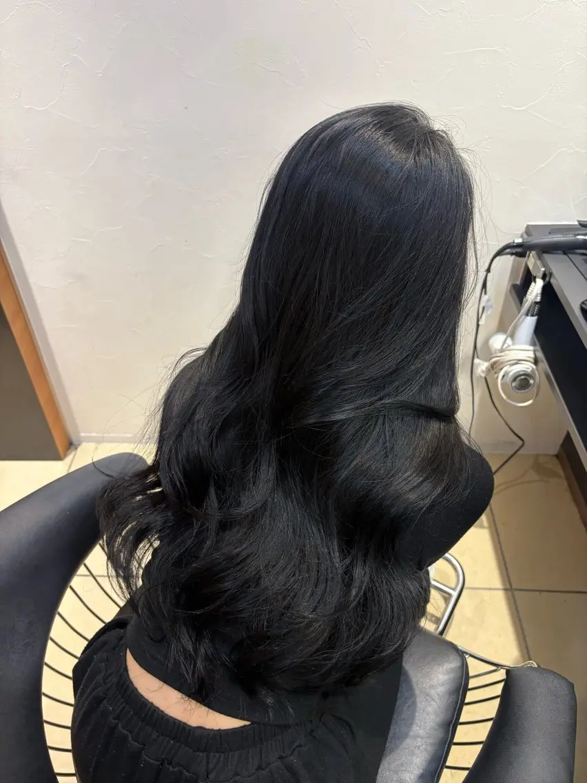 ロング 髪質改善 韓国風ヘア レイヤーカット カット ヘアカラー トリートメント JUNA💜/艶カ ラー/艶髪/髪質改善のヘアスタイル