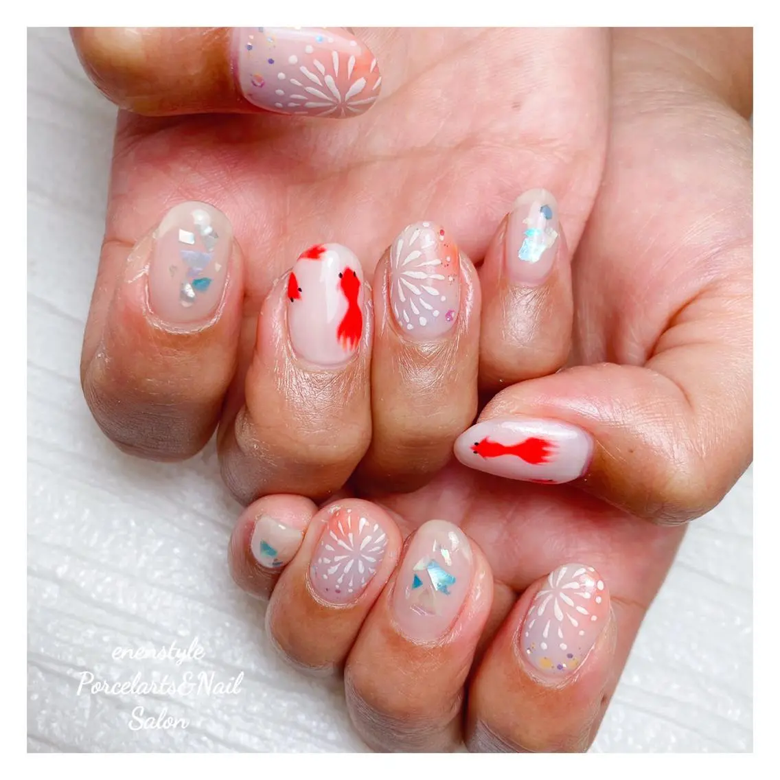 ミディアム ネイル 🐾enen style 🐾のネイルデザイン
