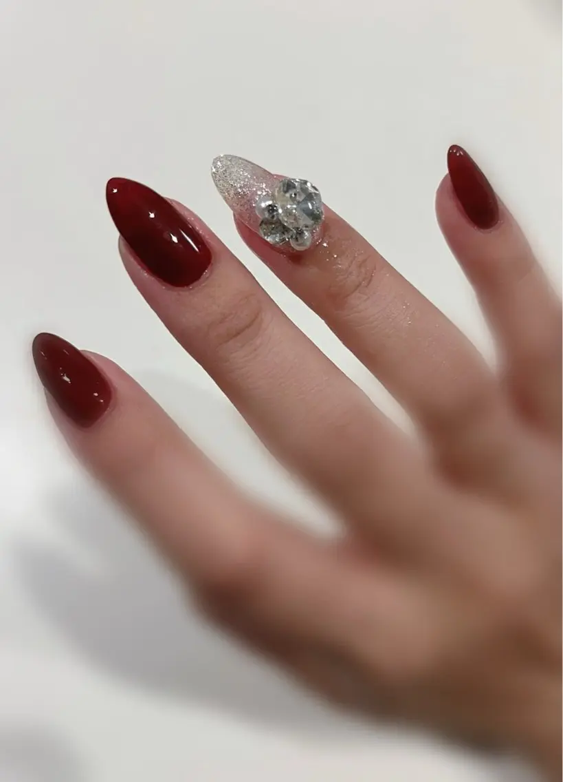 ネイル ボルドー フラッシュネイル ek.nail⭐︎ kanaのネイルデザイン
