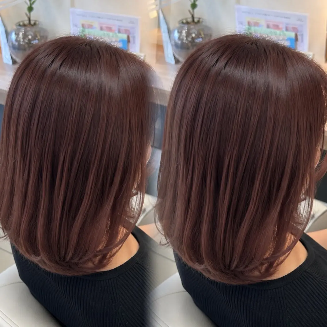 ミディアム カラー ブラウンカラー ピンクカラー ピンクブラウン ヘアカラー トリートメント 海外ハイライト/ レイヤー/sakuのヘアスタイル