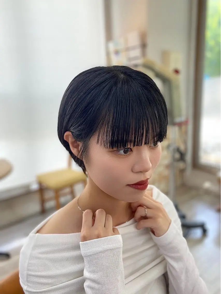 ショート ショートヘア ワイドバング オスメニア 真也のヘアスタイル